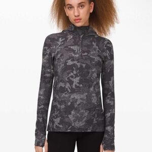 Lululemon Warm Stabilizer 1/2 Zip Hoodie Camo Gray Size 12